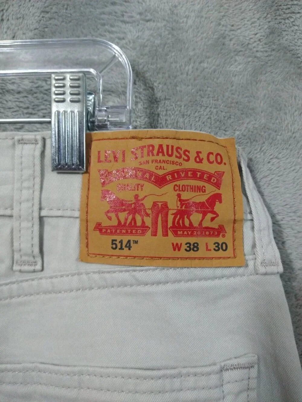 Levis 514 Jeans Mens 38x30 White Denim Slim Straight Cotton Dark Wash White Tab